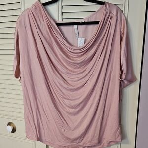 New York & Company Blush Drape Blouse